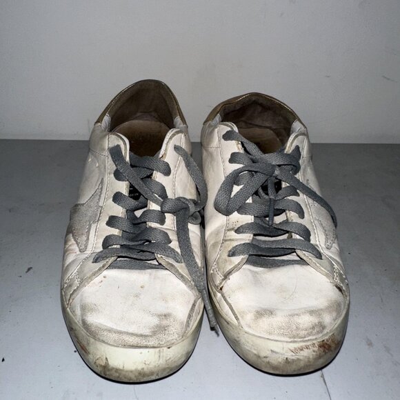 Golden Goose Superstar Shoes Womens Size 9 White Gray Star Gold Heel Sneakers - Picture 1 of 11